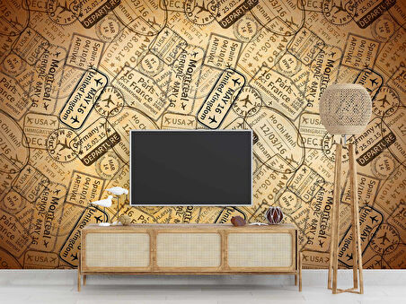 Uçak Bileti Temalı Duvar Kağıdı