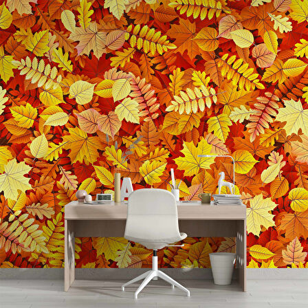 Sonbahar Yaprak Desenli Duvar Kağıdı