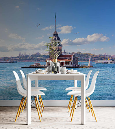 İstanbul Kız Kulesi Manzaralı Duvar Kağıdı