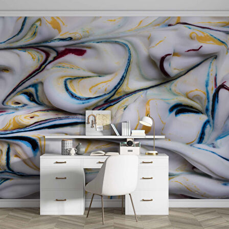 3 Boyutlu Renkli Köpük Desenli Duvar Kağıdı