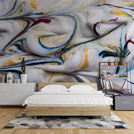 3 Boyutlu Renkli Köpük Desenli Duvar Kağıdı