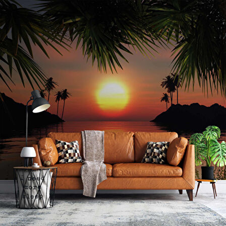 Günbatımı ve Deniz Manzaralı Duvar Kağıdı