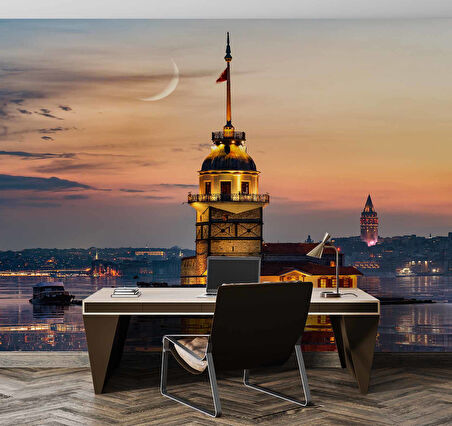 Günbatımı Kızkulesi Manzaralı Duvar Kağıdı