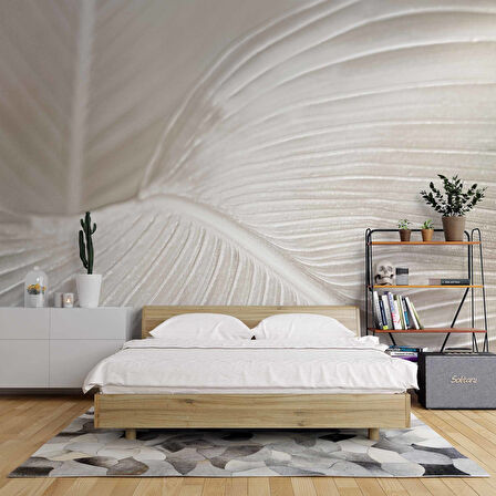 3 Boyutlu Beyaz Tüy Desenli Duvar Kağıdı