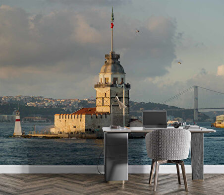 İstanbul Deniz ve Kız Kulesi Manzaları Duvar Kağıdı