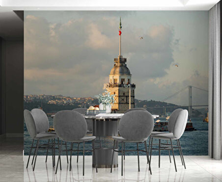 İstanbul Deniz ve Kız Kulesi Manzaları Duvar Kağıdı