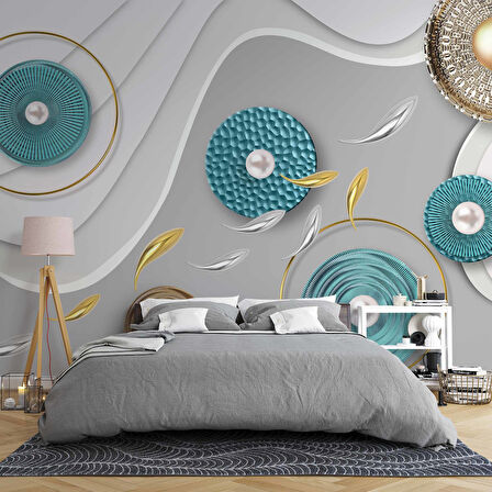 3 Boyutlu Yuvarlak Desenli Duvar Kağıdı