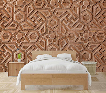 3 Boyutlu Kadife Desenli Duvar Kağıdı