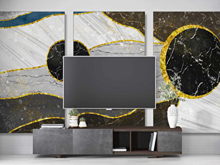 3 Boyutlu Kesik Mermer Desenli Duvar Kağıdı