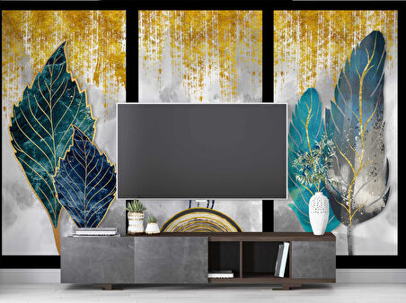 Ağaç ve Geyik Desenli Duvar Kağıdı