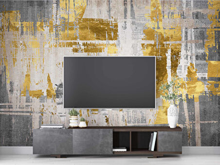 3 Boyutlu Altın Kaplama Duvar Desenli Duvar Kağıdı