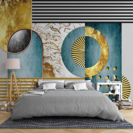 3 Boyutlu Geometrik Duvar Desenli Duvar Kağıdı