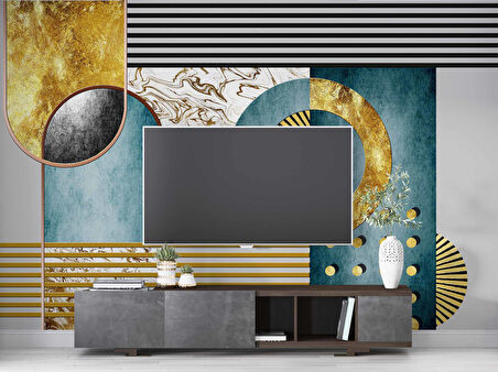 3 Boyutlu Geometrik Duvar Desenli Duvar Kağıdı