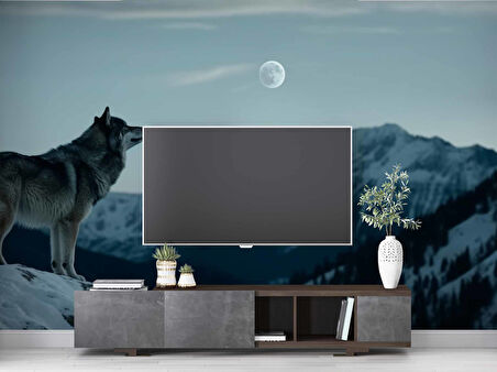 Kış ve Kurt Manzaralı Duvar Kağıdı