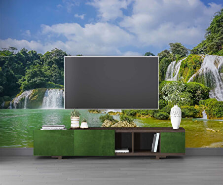 Nehir ve Şelale Manzaralı Duvar Kağıdı