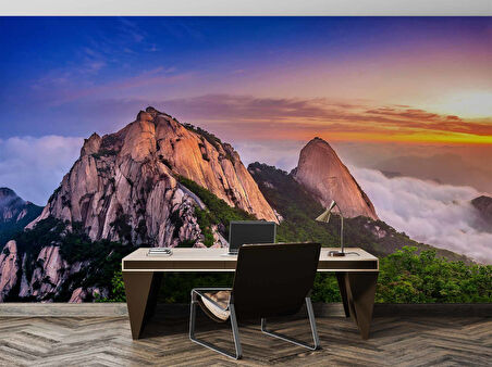 Dağ Gökyüzü ve Orman Manzaralı Duvar Kağıdı