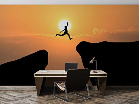 Dağ ve Günbatımı Manzaralı Duvar Kağıdı