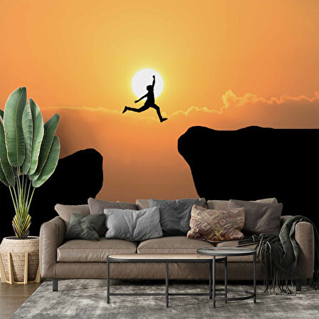 Dağ ve Günbatımı Manzaralı Duvar Kağıdı