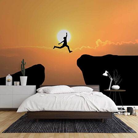 Dağ ve Günbatımı Manzaralı Duvar Kağıdı