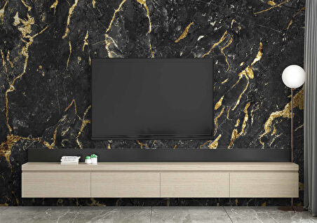 Siyah Mermer Desenli Duvar Kağıdı