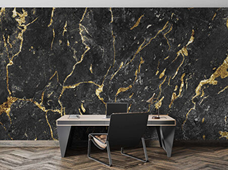 Siyah Mermer Desenli Duvar Kağıdı