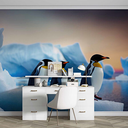 Kutuplar ve Penguen Manzaralı Duvar Kağıdı