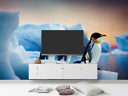 Kutuplar ve Penguen Manzaralı Duvar Kağıdı