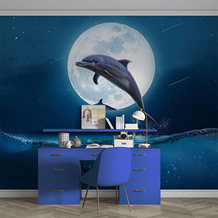 Ay ve Yunus Manzaralı Duvar Kağıdı