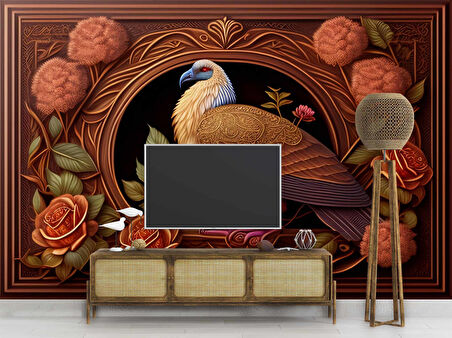 Tavuskuşu Tablo Görünümlü Duvar Kağıdı