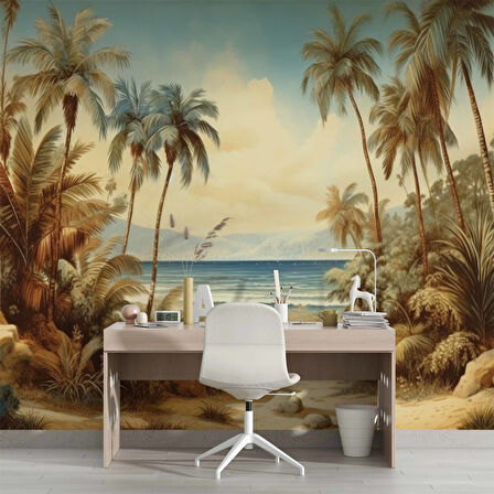 Deniz ve Tropikal Manzaralı Duvar Kağıdı
