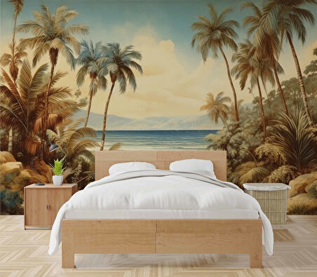 Deniz ve Tropikal Manzaralı Duvar Kağıdı