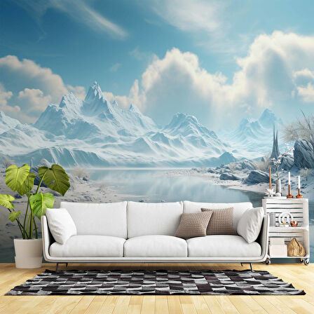 Kutuplar Dağ Manzaralı Duvar Kağıdı