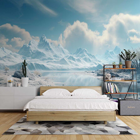 Kutuplar Dağ Manzaralı Duvar Kağıdı