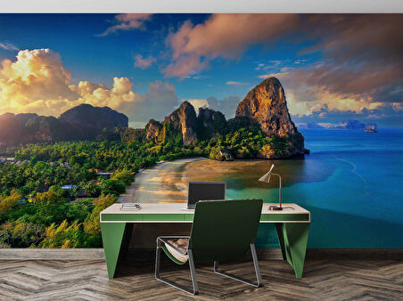 Dağ ve Deniz Manzaralı Duvar Kağıdı