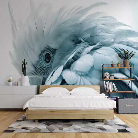 Mavi Papağan Temalı Duvar Kağıdı