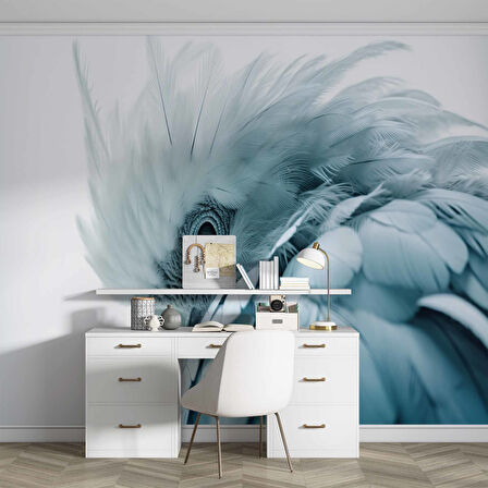 Mavi Papağan Temalı Duvar Kağıdı