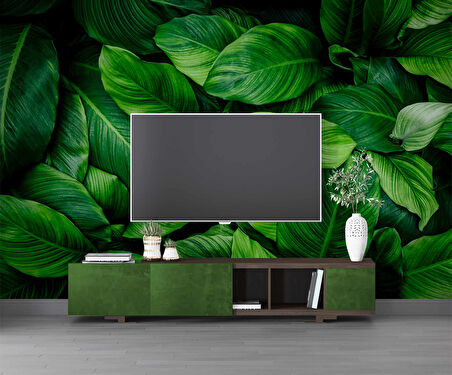 Yeşil Yaprak Arkaplan Temalı Duvar Kağıdı