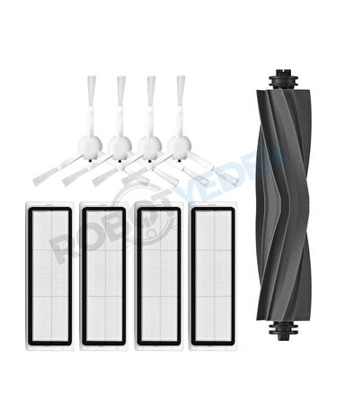 Dreame L10 S Ultra Uyumlu Yedek Mopsuz Kauçuk Fırça Hepa Filtre Seti-9 Parça