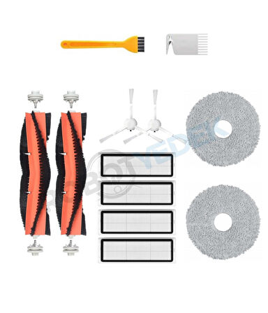 Dreame L10 Ultra Uyumlu Yedek Fırça Hepa Filtre Mop Seti-12 Parça