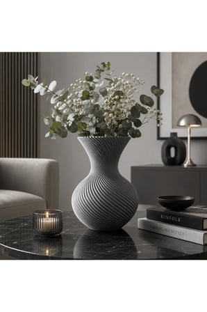Spiral Modern Dekoratif Vazo - 3D Baskı Ev Ofis Dekoru