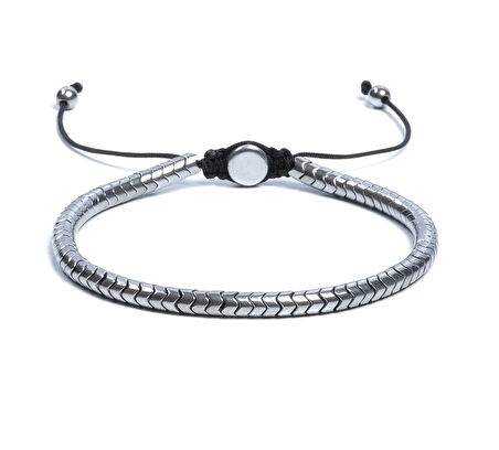 Hematit Bileklik - Delmor Silver Bileklik - Tasarım Bileklik 4mm Ayarlanabilir