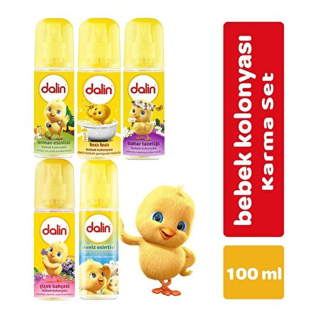 Dalin Bebek Kolonyası 100 ml (Bıcı Bıcı- Orman- Bahar- Çicek- Deniz) Karma 5 Li Set