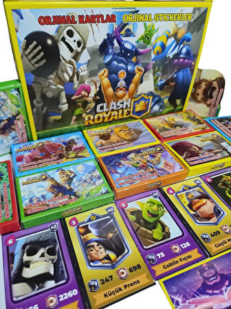 Clash Royale Oyun Kartları – 10 Mini Kutu (60 KART 10 STİCKER) Sürpriz Oyuncak Hediyeli