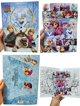 Stickerlı Boyama Kitabı 16 Karakterli Boyama Kitabı ve Sticker Ve Frozen Maskesi
