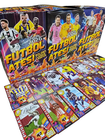 Futbol Ateşi Taş Kağıt Makas Golden (YENİ) 25 Poşet Toplam 50 Adet Kutusuz Futbolcu Oyun Kartı