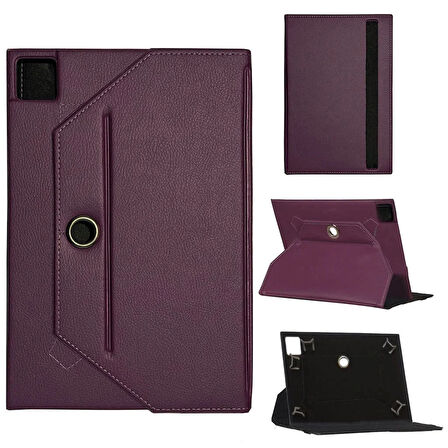 Apple İpad 8.Nesil MYLC2TU/A Universal Standlı Premium Tablet Kılıfı Mor