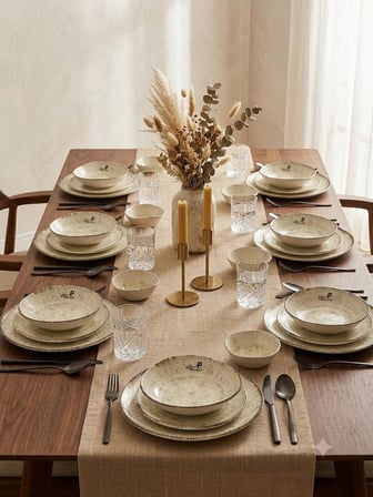 Trior Stonecraft 6 Kişilik 24 Parça Yemek Takımı Horeca Profesyonel