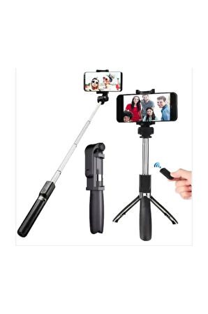 Selfie Stick 360 Derece Dönen Bluetooth Tripod L01