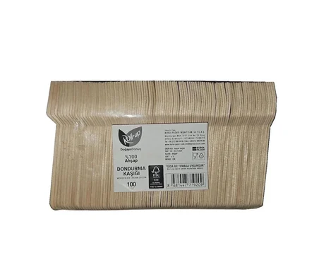 Şeylişeyler - Ahşap Dondurma Ve Tatlı Kaşığı 100'Lü 5 Paket