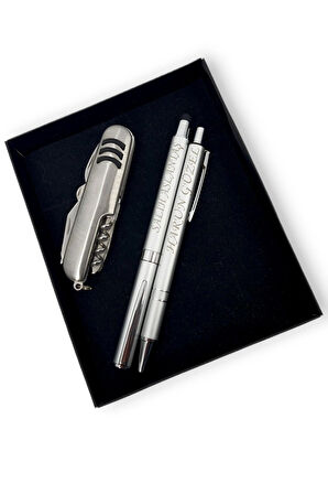 İsme Özel Çok Amaçlı 11 Fonksiyonlu Çakı İsme Özel 2 Touchpen Tükenmez Kalem Özel Kutusunda